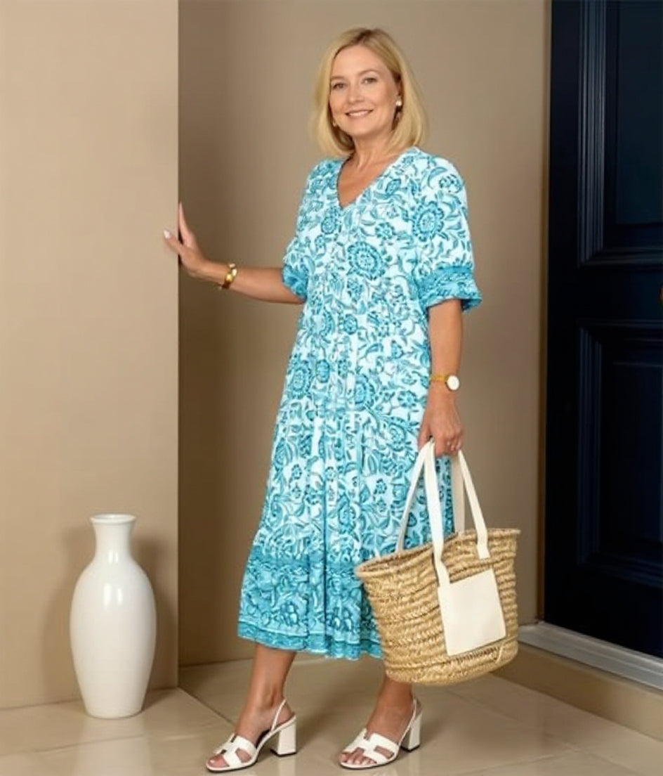 Elly | Elegante vestido floral con un toque etéreo