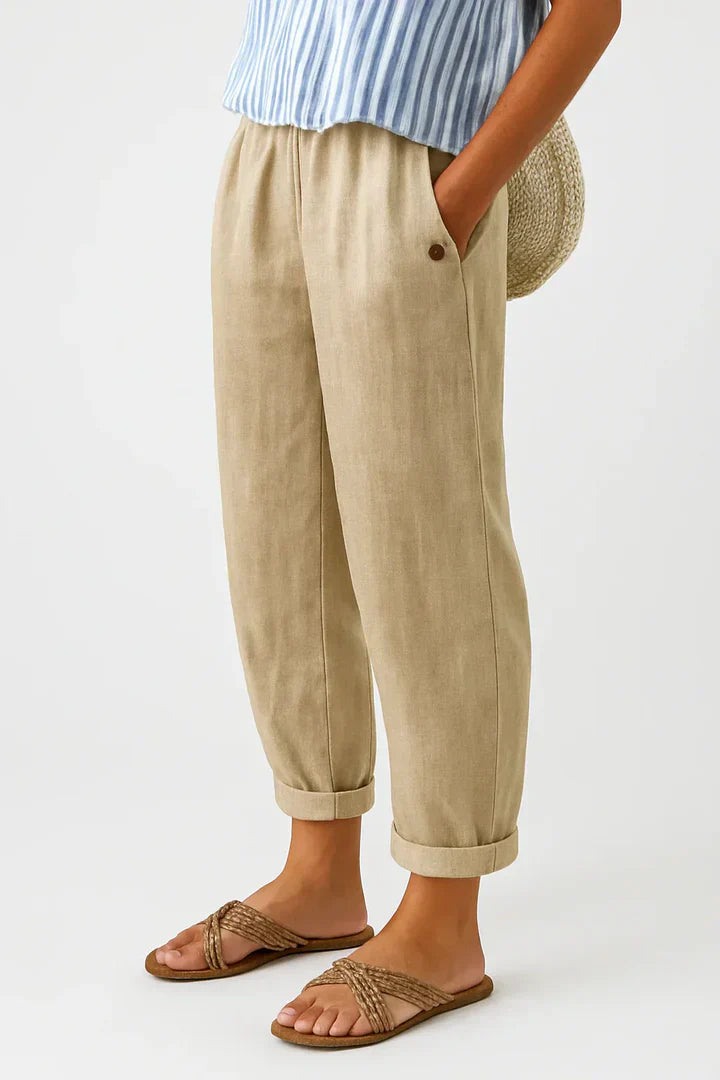 Pantalones atemporales Ariane™ de lino y algodón