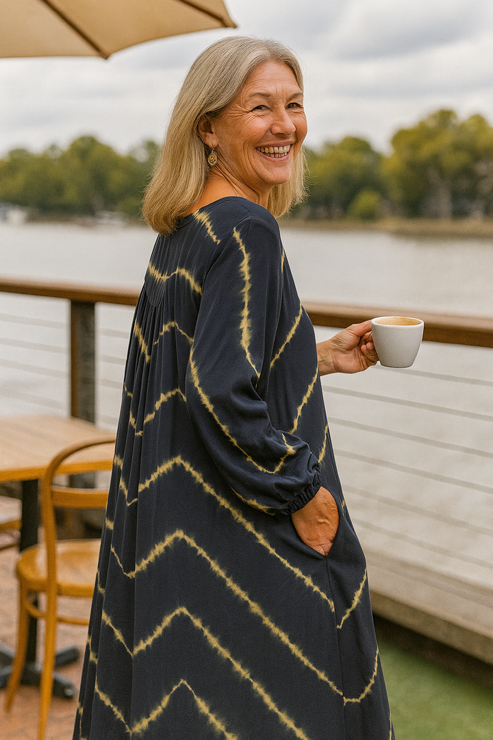 Selora | Vestido Cómodo a Rayas Boho - Amigable con la Barriga
