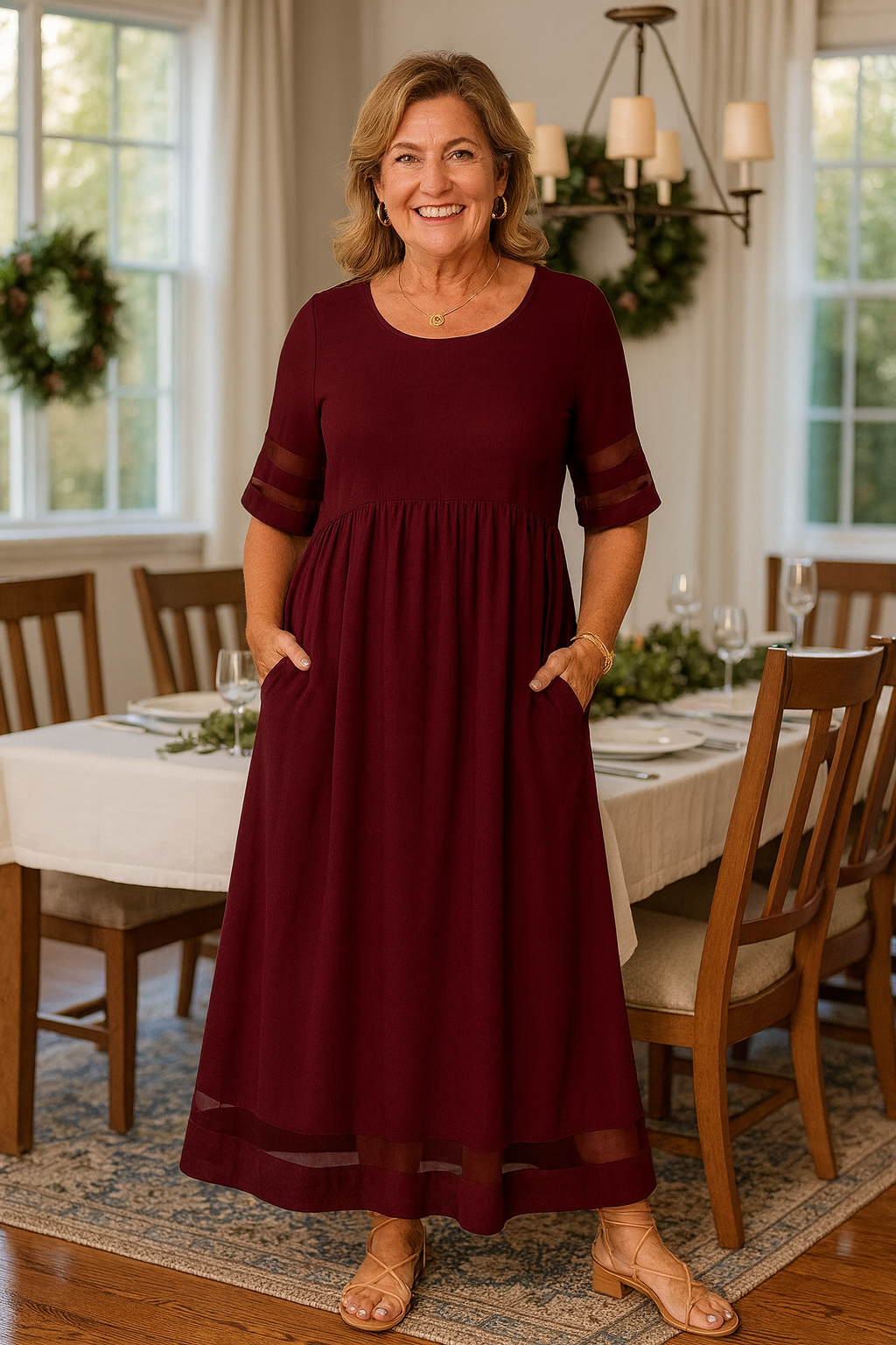 Alurea | Vestido Largo Elegante – Confort Atemporal, Confianza sin Esfuerzo