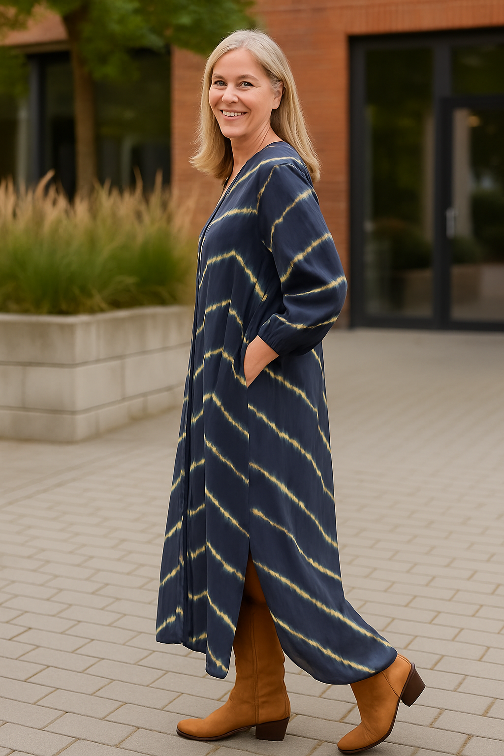 Selora | Vestido Cómodo a Rayas Boho - Amigable con la Barriga