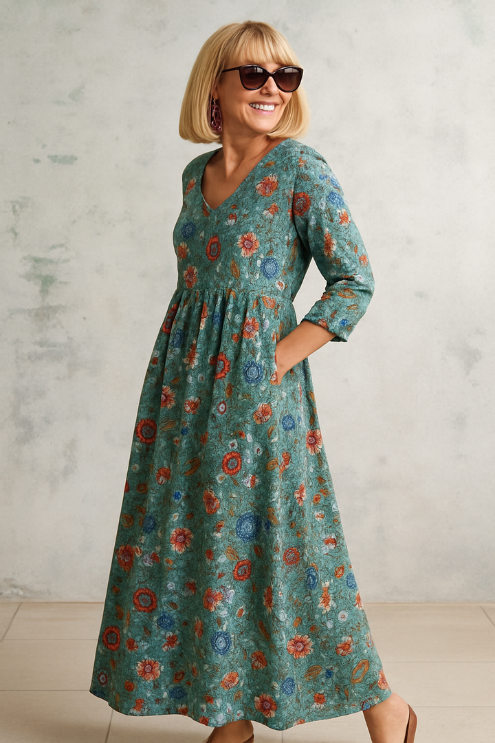 Elsie | Vestido de bolsillo vintage de corte holgado