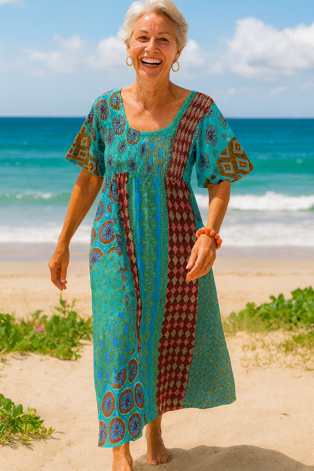 Althea| Vestido Largo Comfort – Facilidad Favorecedora para Cada Día