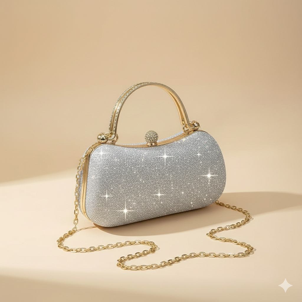 Bolso de mano pequeño y brillante