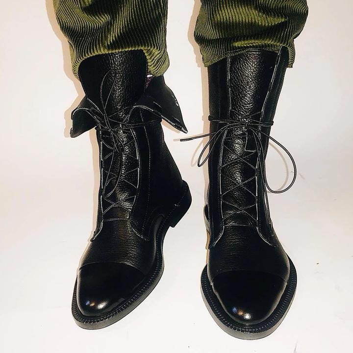 Mireille - Botas de charol estilo británico para mujer
