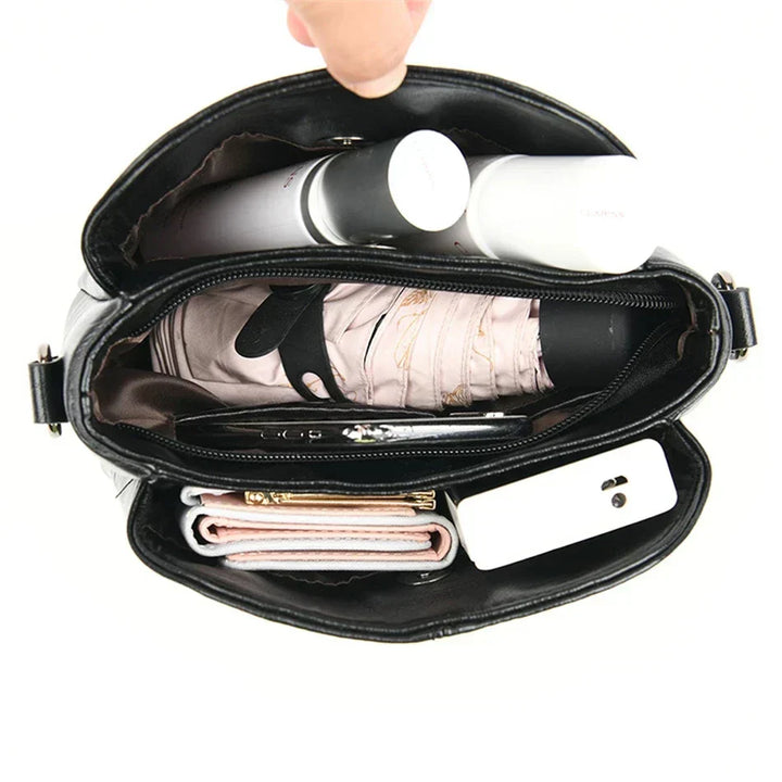 Bolso tote y bandolera de piel bordado elegante para mujer