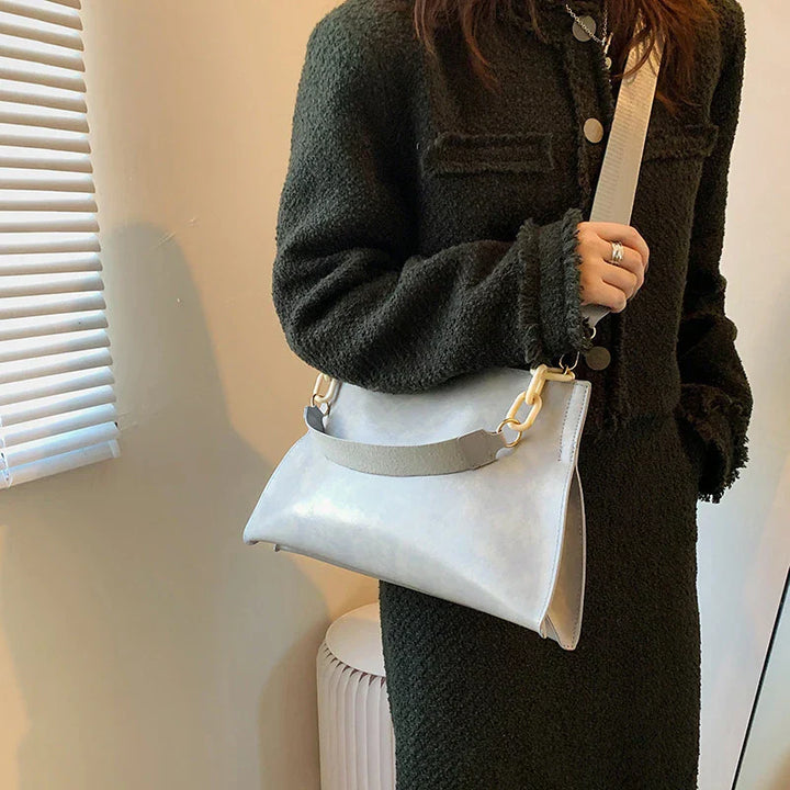 Elegante Bolso de Hombro de Cuero Suave - Bolso de Moda de Gran Capacidad