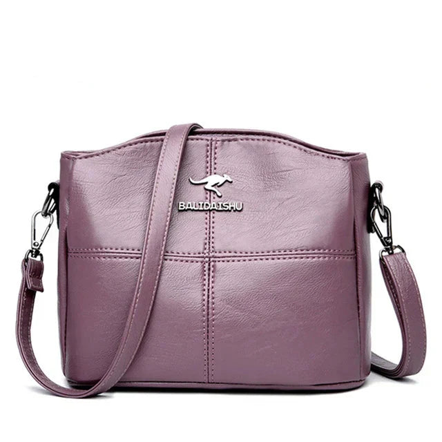 Bolso tote y bandolera de piel bordado elegante para mujer