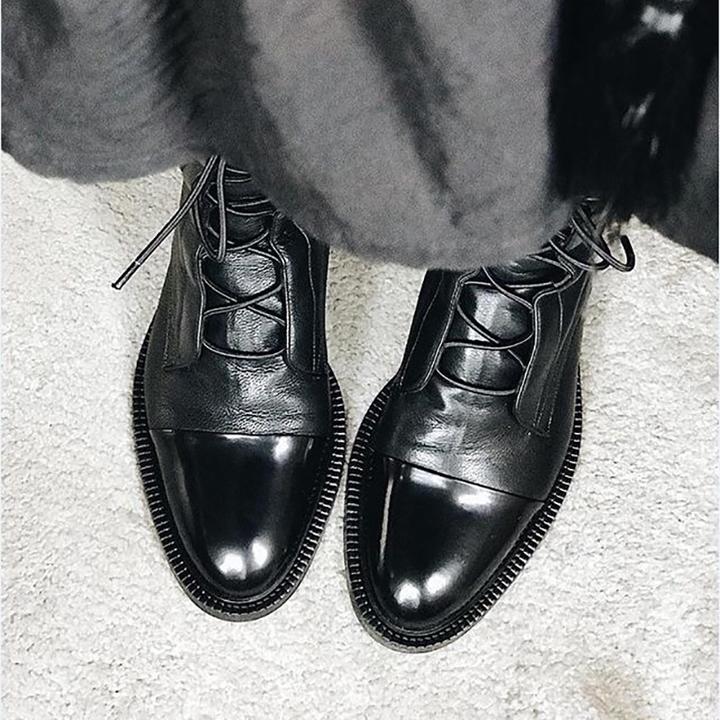Mireille - Botas de charol estilo británico para mujer