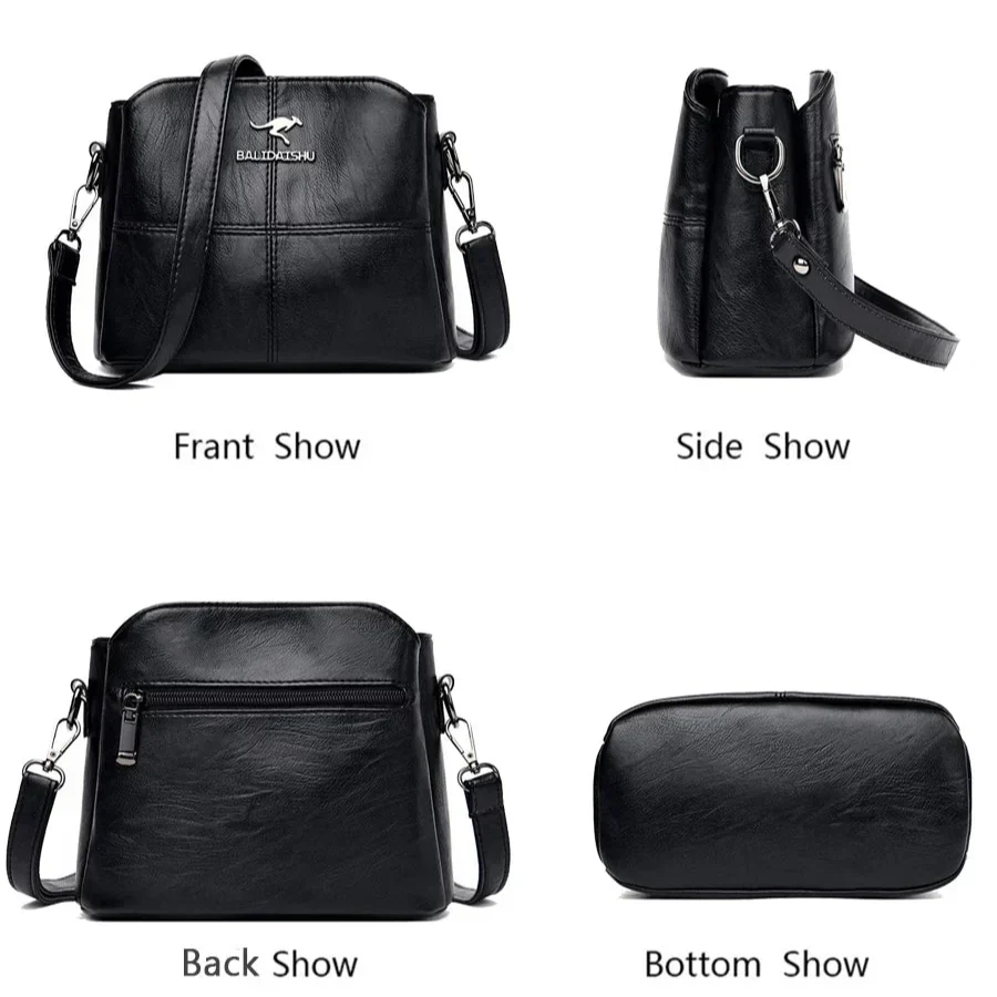 Bolso tote y bandolera de piel bordado elegante para mujer