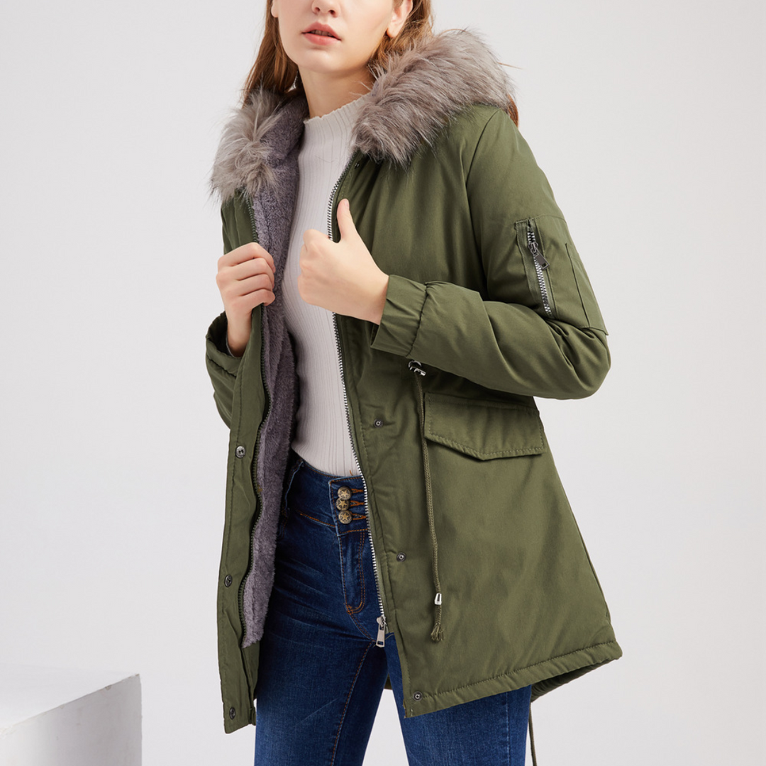 MARINA™ | Parka cálida con ribete de terciopelo