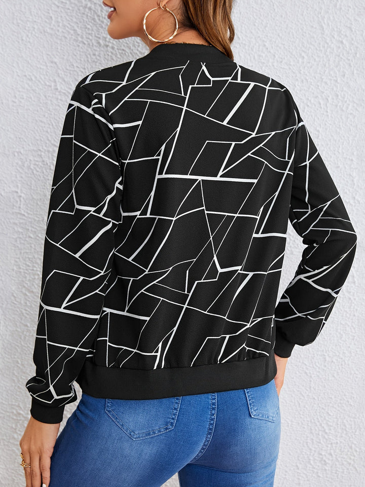 MILA™ | Chaqueta con cremallera de estampado artístico