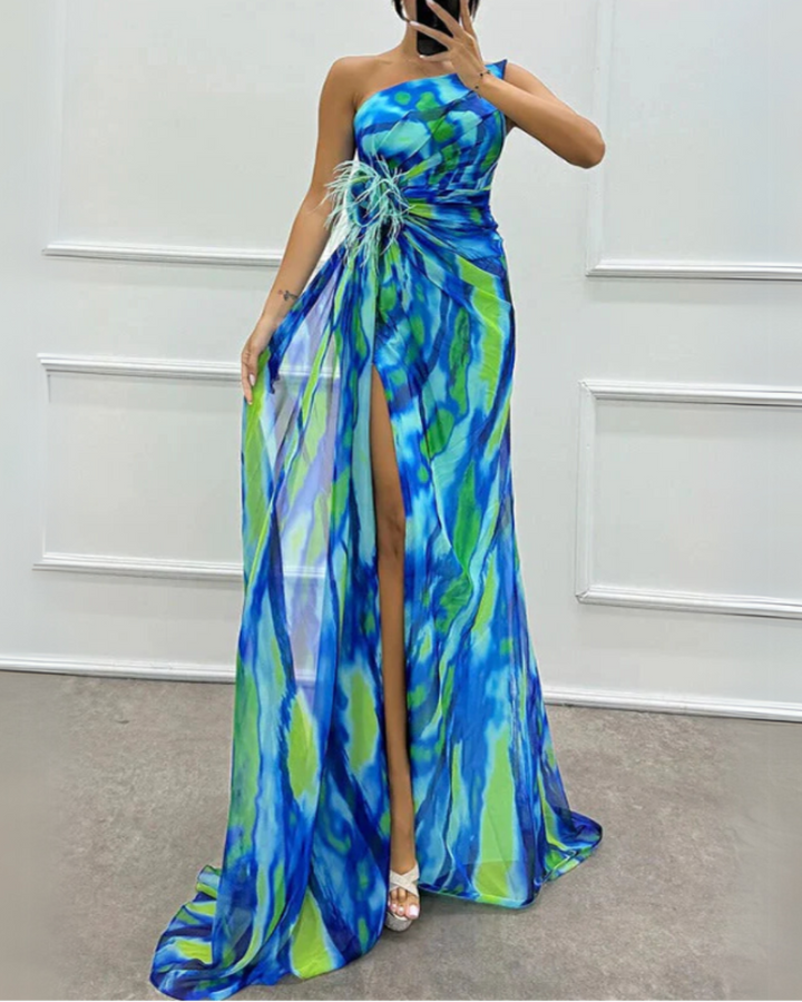 Lorna | Vestido Drapeado Vibrante