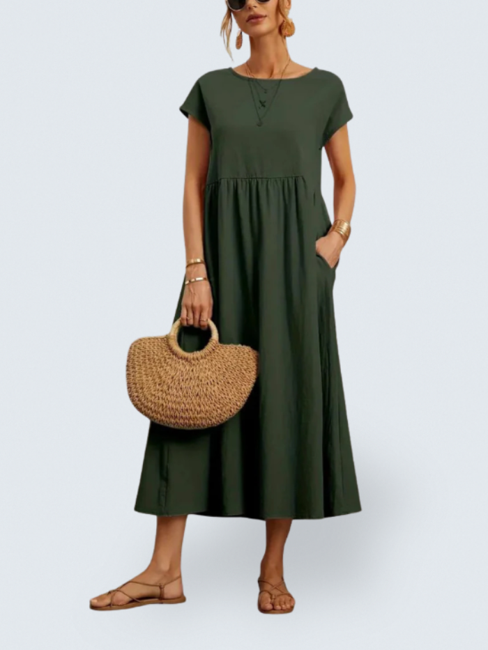 Celine | Vestido midi con bolsillos
