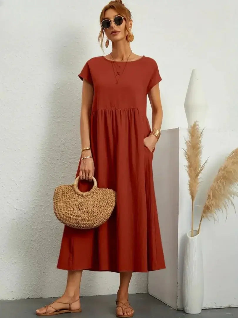 Celine | Vestido midi con bolsillos