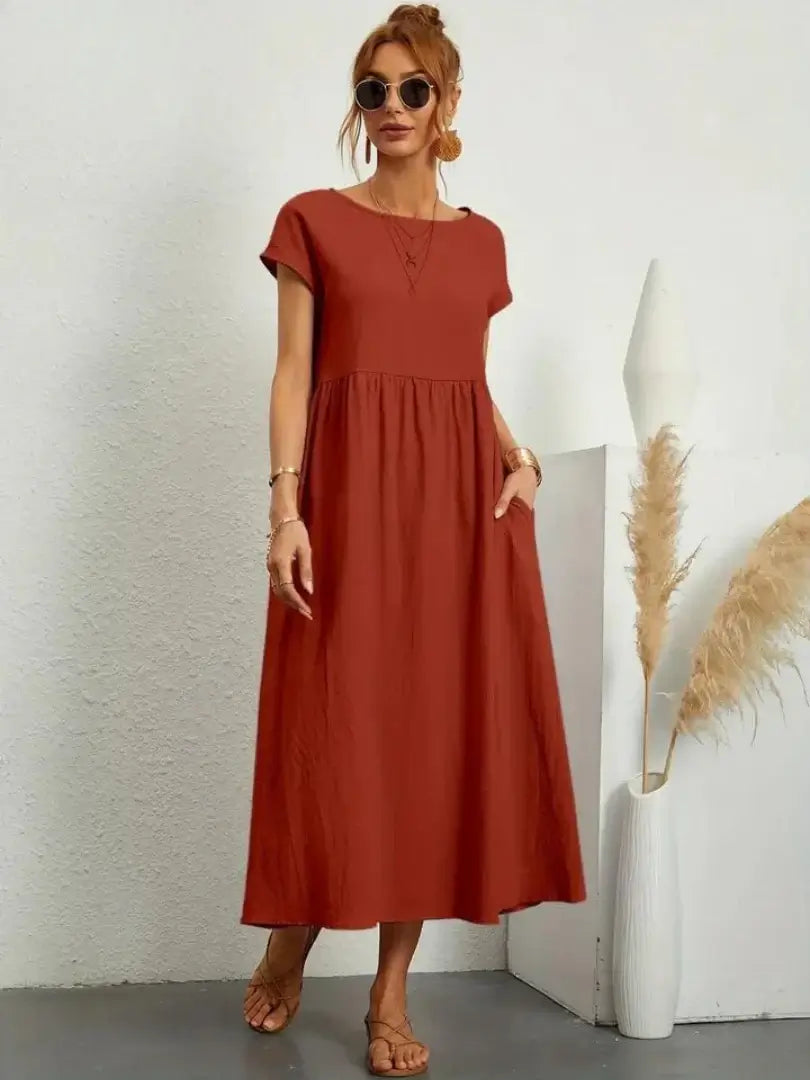 Celine | Vestido midi con bolsillos