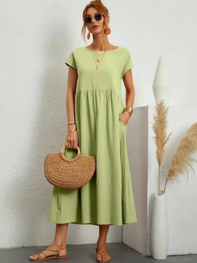 Celine | Vestido midi con bolsillos