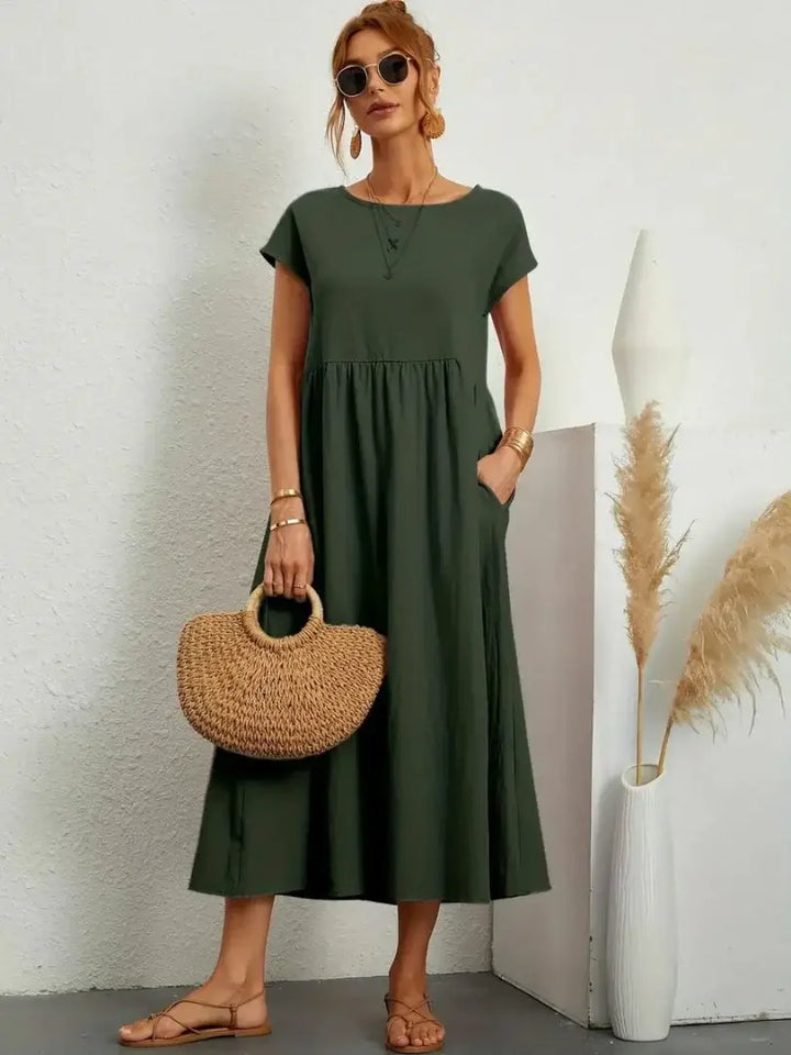 Celine | Vestido midi con bolsillos