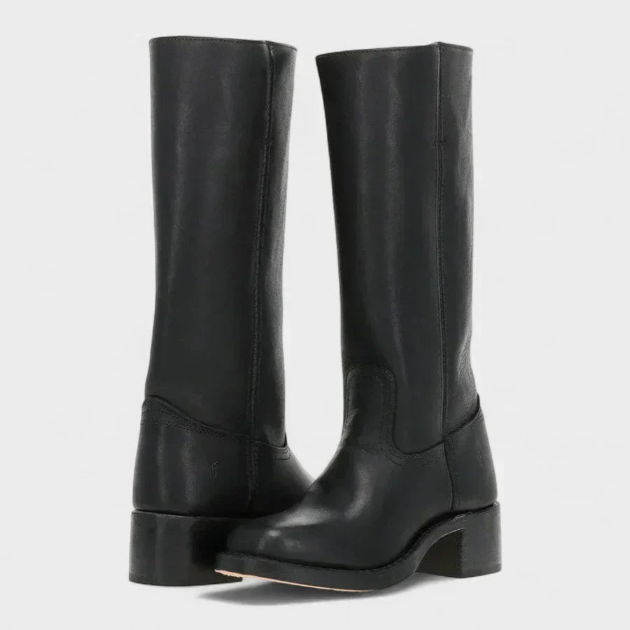 Marivellea - Botas Retro de Cuero para Mujer