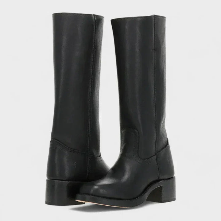 Marivellea - Botas Retro de Cuero para Mujer