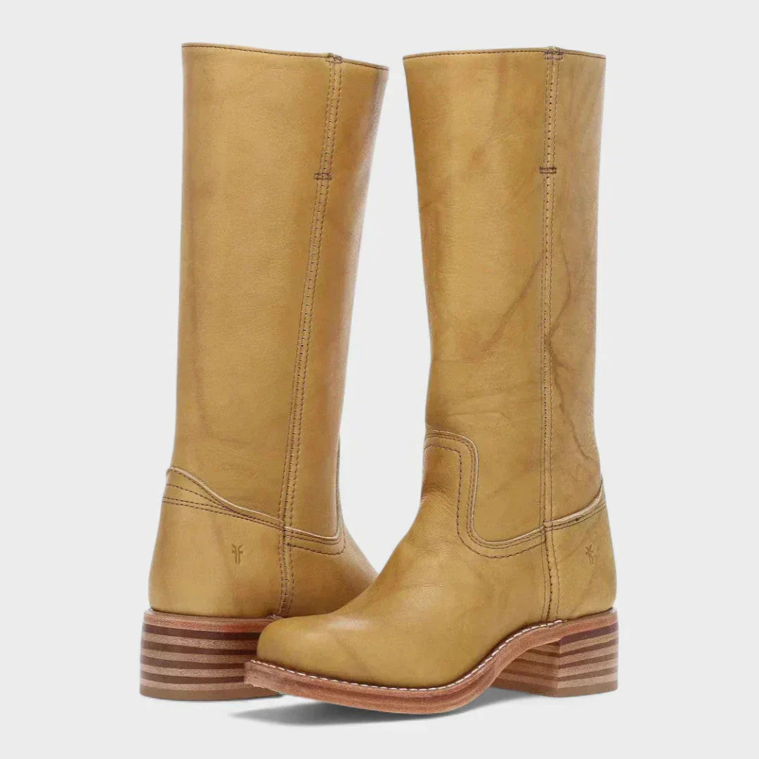 Marivellea - Botas Retro de Cuero para Mujer