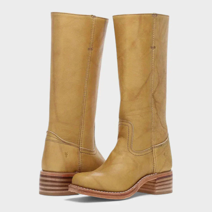Marivellea - Botas Retro de Cuero para Mujer