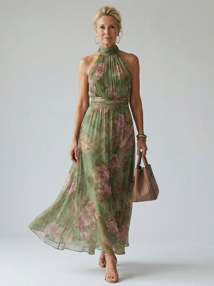 Mirelle | Vestido Midi Halter Floral