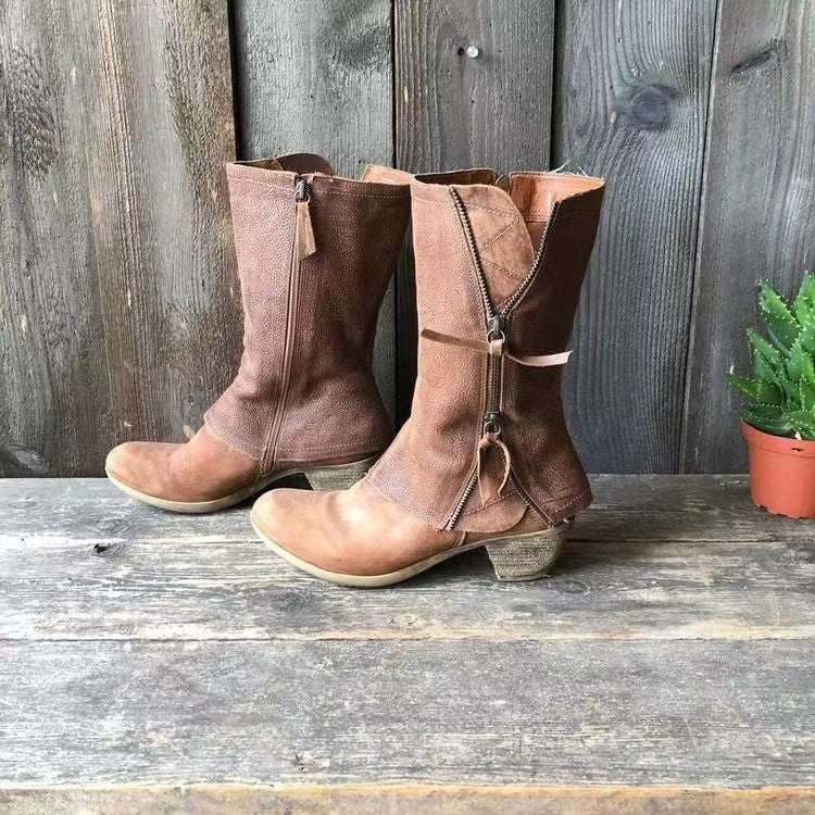 Anerisse - Botas de invierno para mujer de piel impermeable con un estilo atemporal