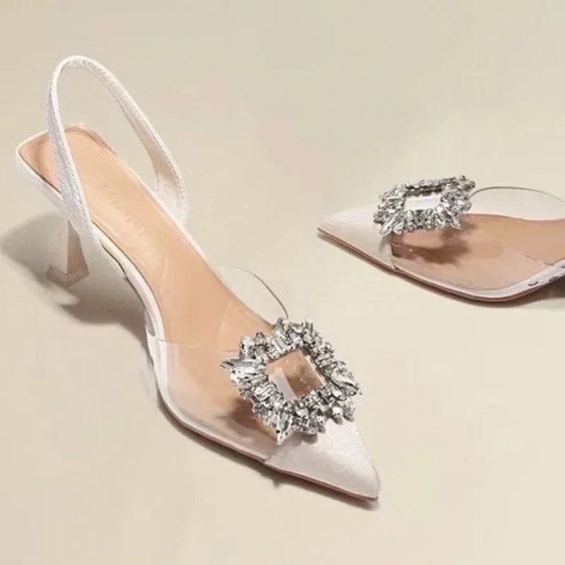 ROCHELLE™ – Zapatos de tacón puntiagudos con brillo sofisticado