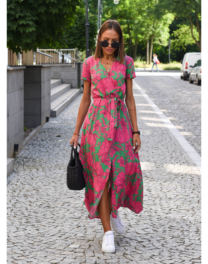 Tzahalit™ | Vestido Floral Elegante con Escote en V