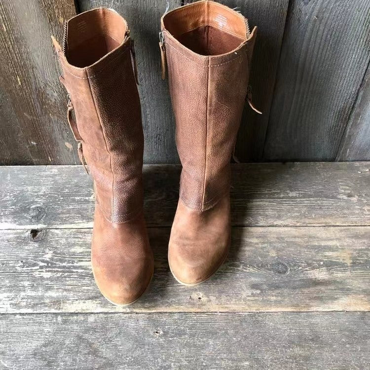 Anerisse - Botas de invierno para mujer de piel impermeable con un estilo atemporal