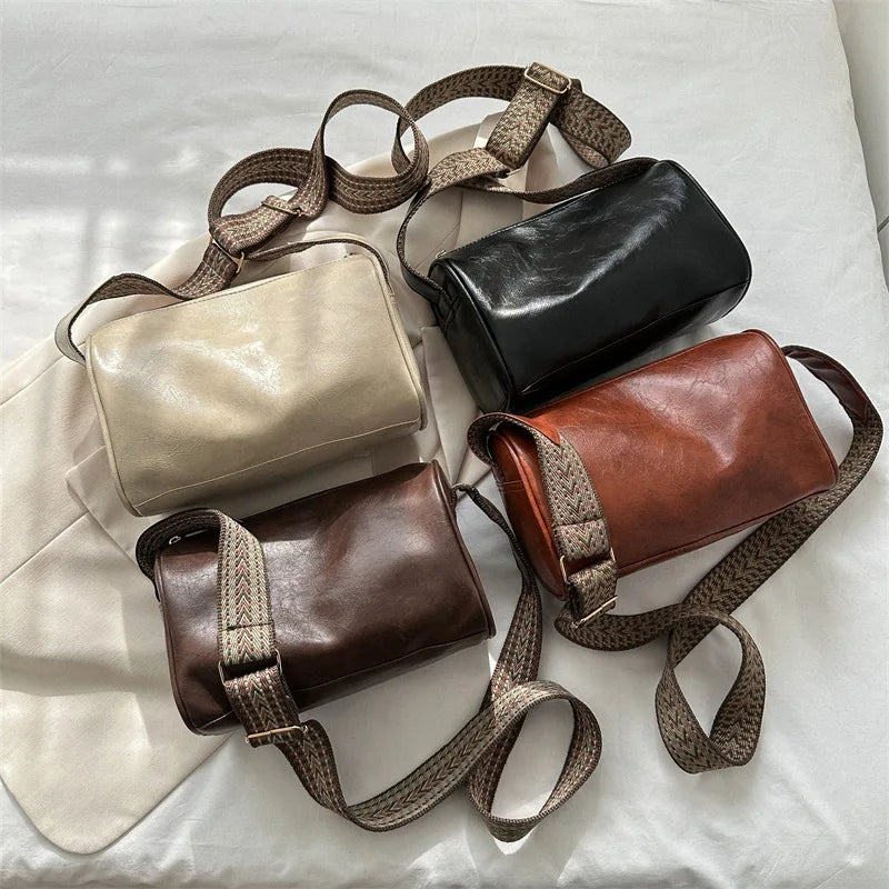 Bolso Boston de cuero PU vintage chic - bandolera de moda