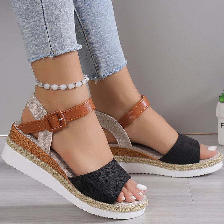 CHARLENE™ – Sandalias de cuña de estilo relajado