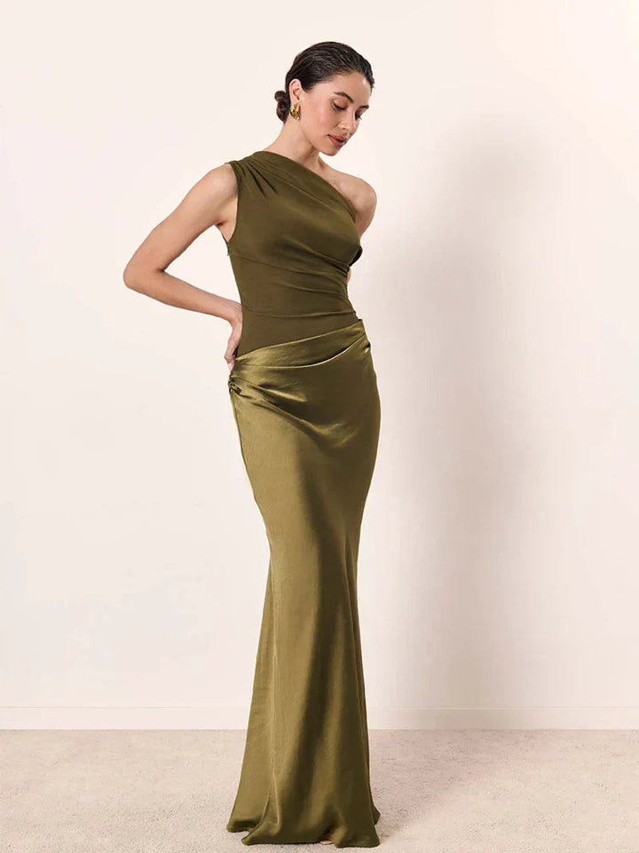 Sophia | Vestido Maxi de Satén Acolchado