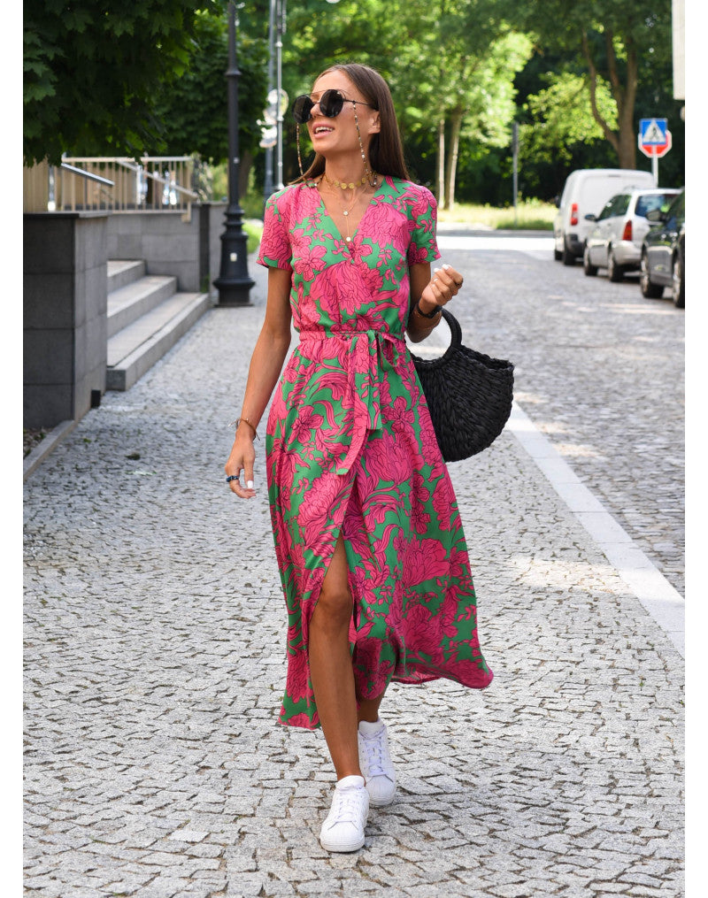 Tzahalit™ | Vestido Floral Elegante con Escote en V