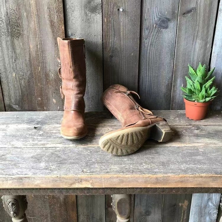 Anerisse - Botas de invierno para mujer de piel impermeable con un estilo atemporal