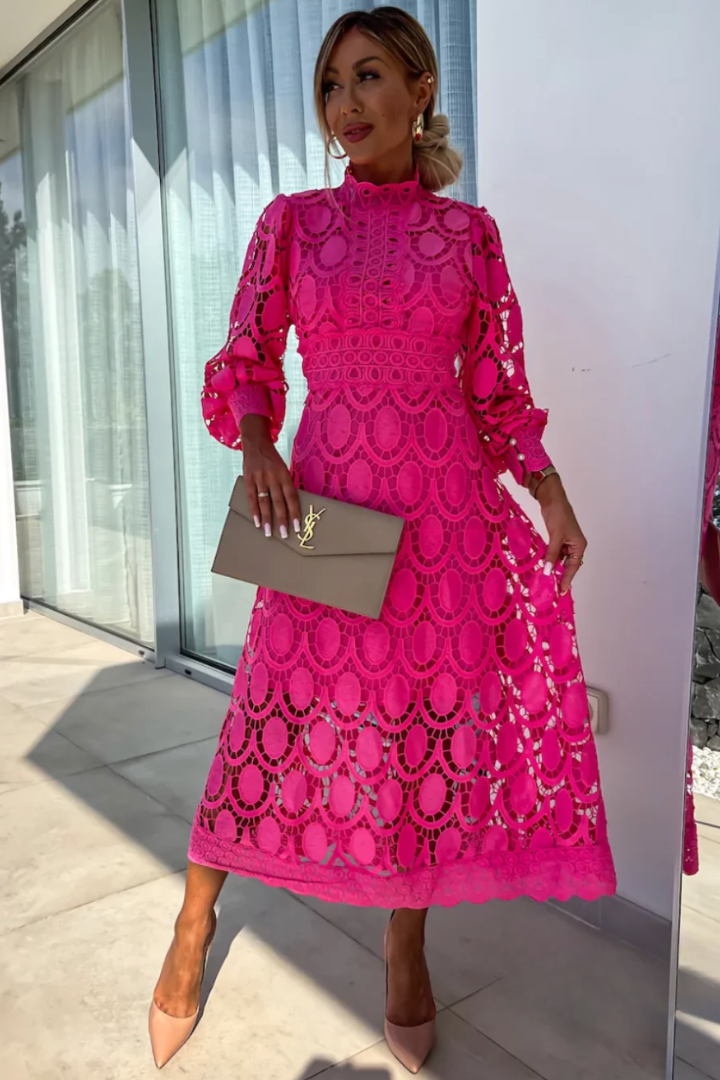 Eloah™ | Vestido Midi Elegante de Encaje