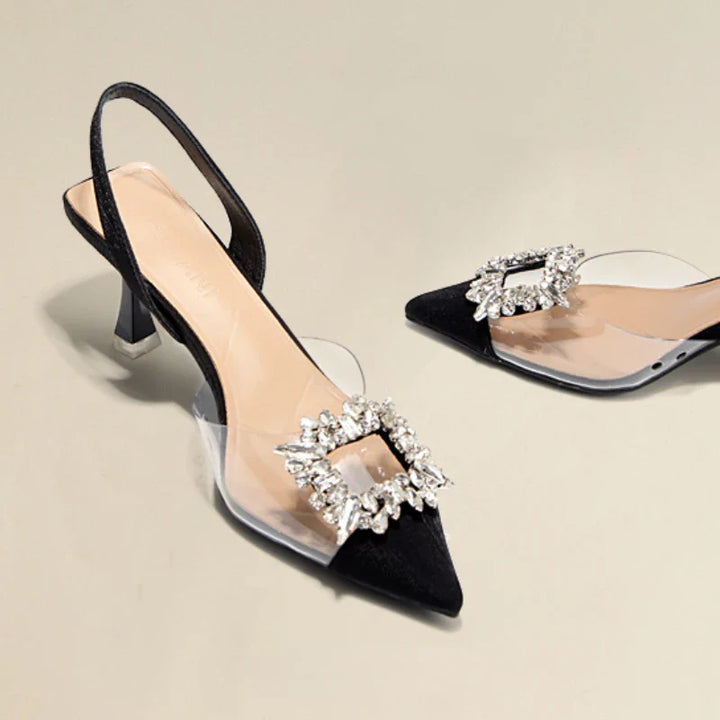 ROCHELLE™ – Zapatos de tacón puntiagudos con brillo sofisticado