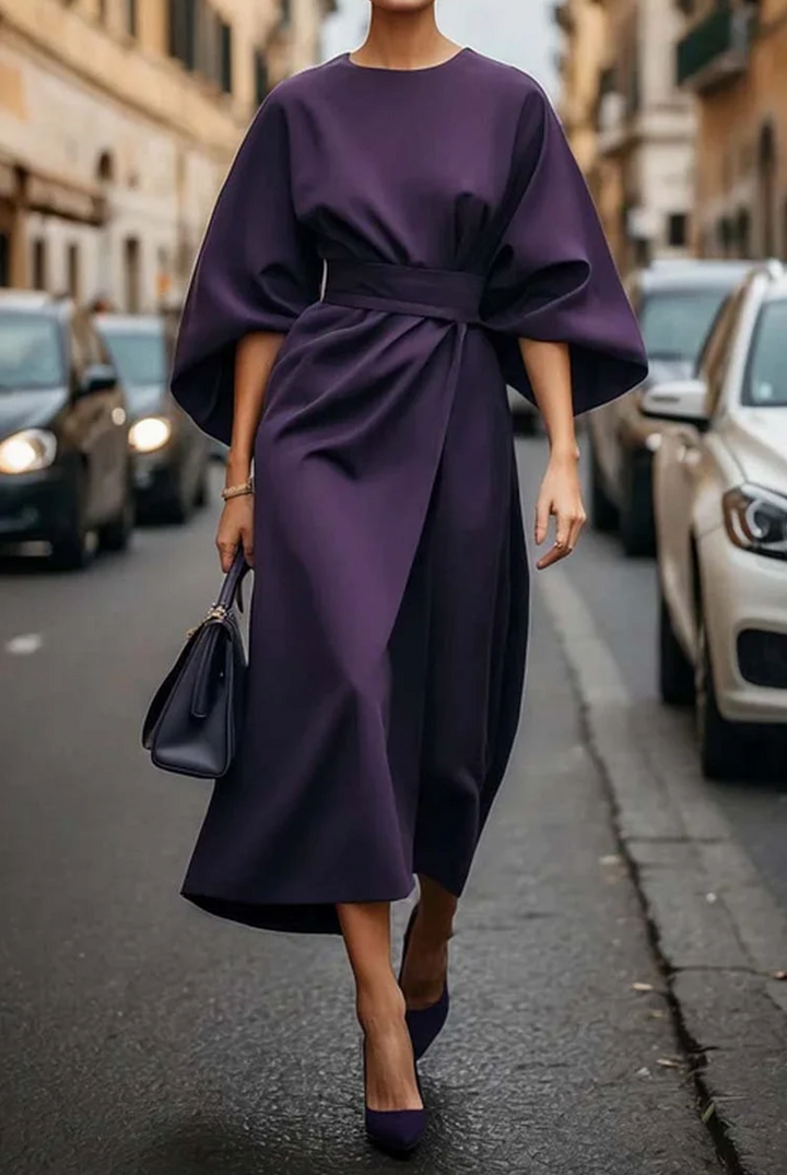 Maya™ | Vestido Elegante con Mangas Farol