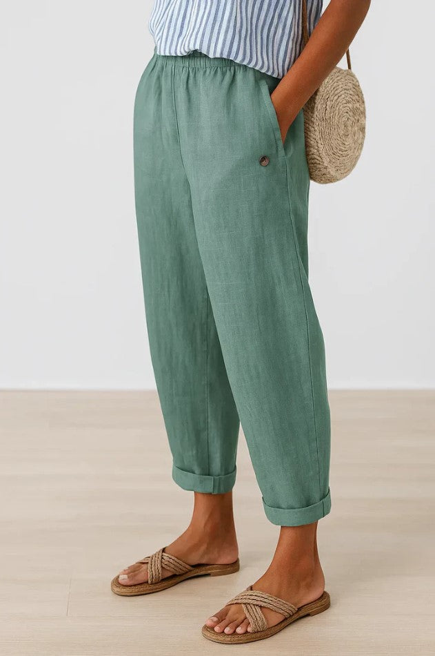 Pantalones atemporales Ariane™ de lino y algodón