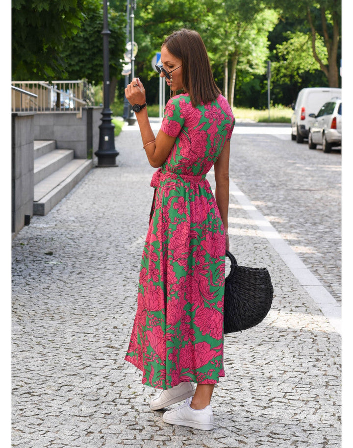 Tzahalit™ | Vestido Floral Elegante con Escote en V