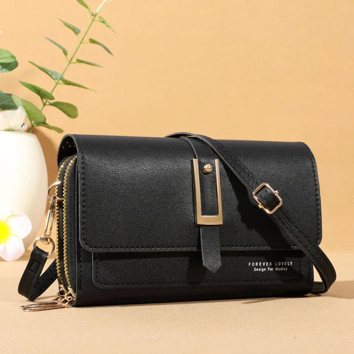 Elegante bolso de hombro cruzado para mujer - Elegante tarjetero y soporte para teléfono móvil