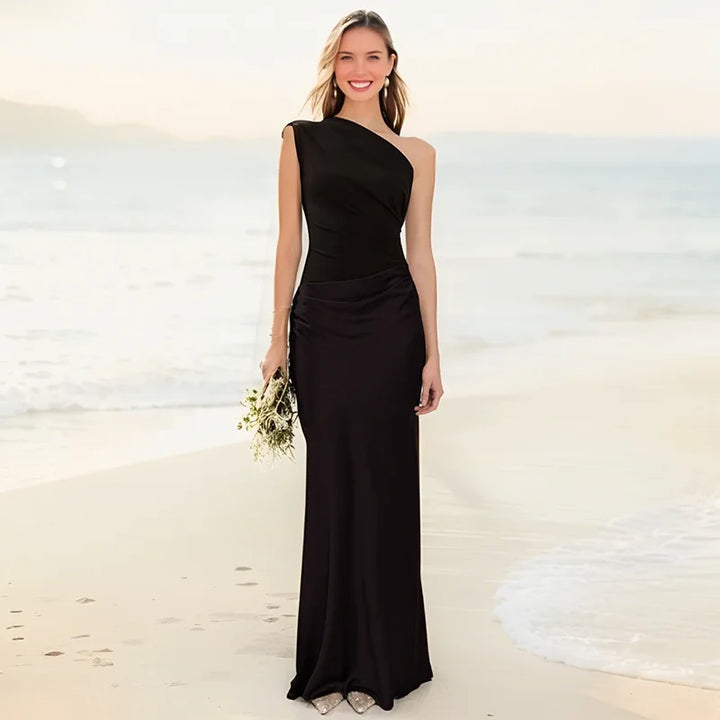 Sophia | Vestido Maxi de Satén Acolchado