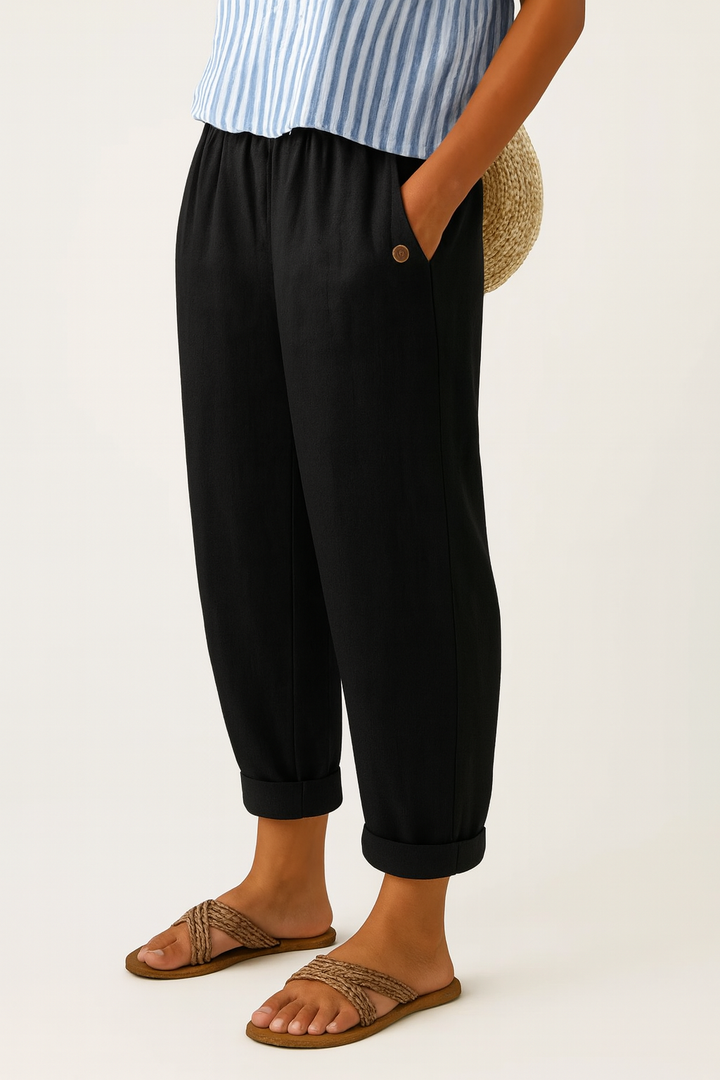 Pantalones atemporales Ariane™ de lino y algodón
