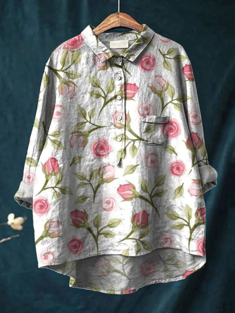 Lina | Camisa Bordada Floral Vibrante