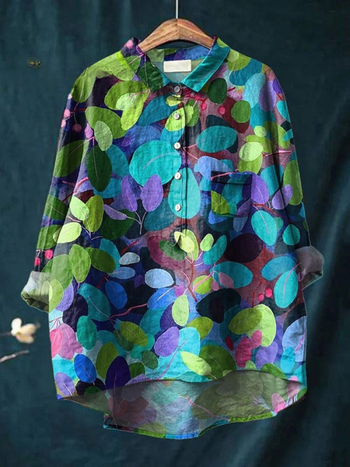 Lina | Camisa Bordada Floral Vibrante