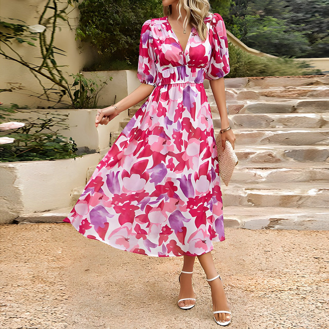 ANNELIE™ – Vestido Midi Floral Daydream