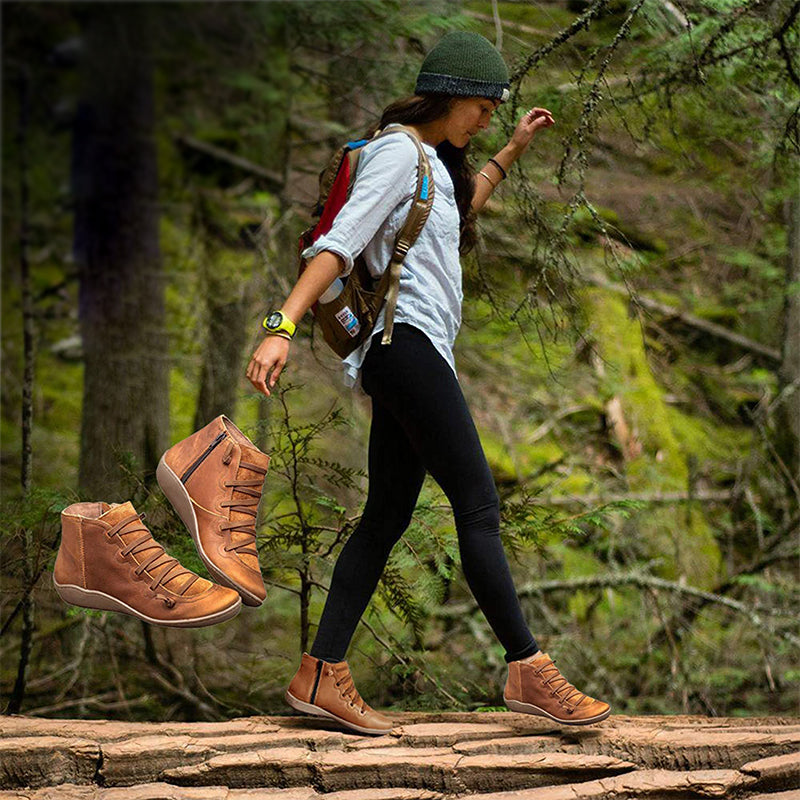 Rosalee - Botas de cuero cómodas con soporte para el arco del pie