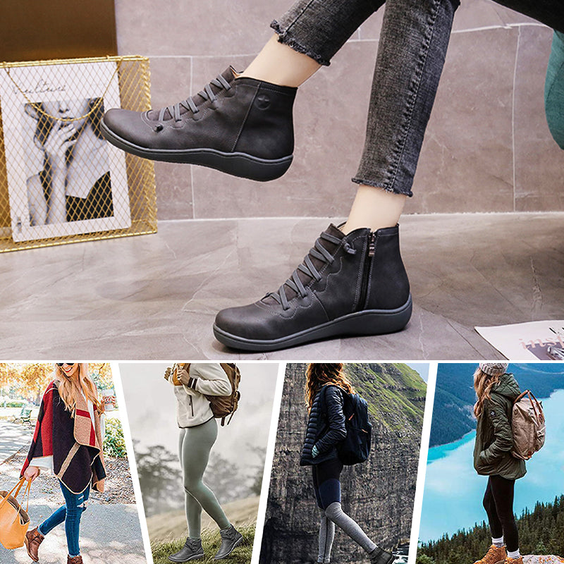 Rosalee - Botas de cuero cómodas con soporte para el arco del pie