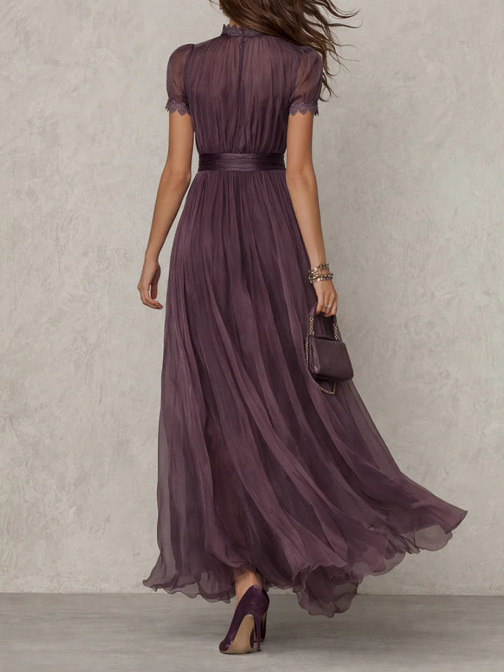 Ashley | Vestido Maxi Elegante de Chifón Vintage - Violeta